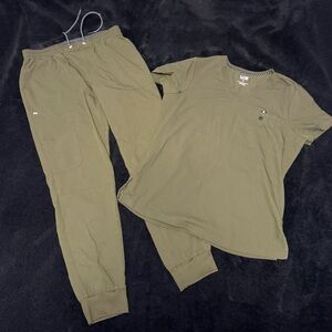 Koi X Next Gen Olive Green Scrub Top and Joggers